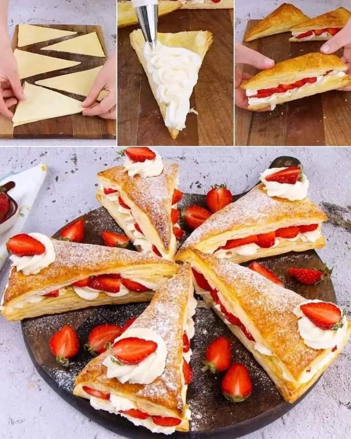 Recette : Triangles de Pâte Feuilletée aux Fraises