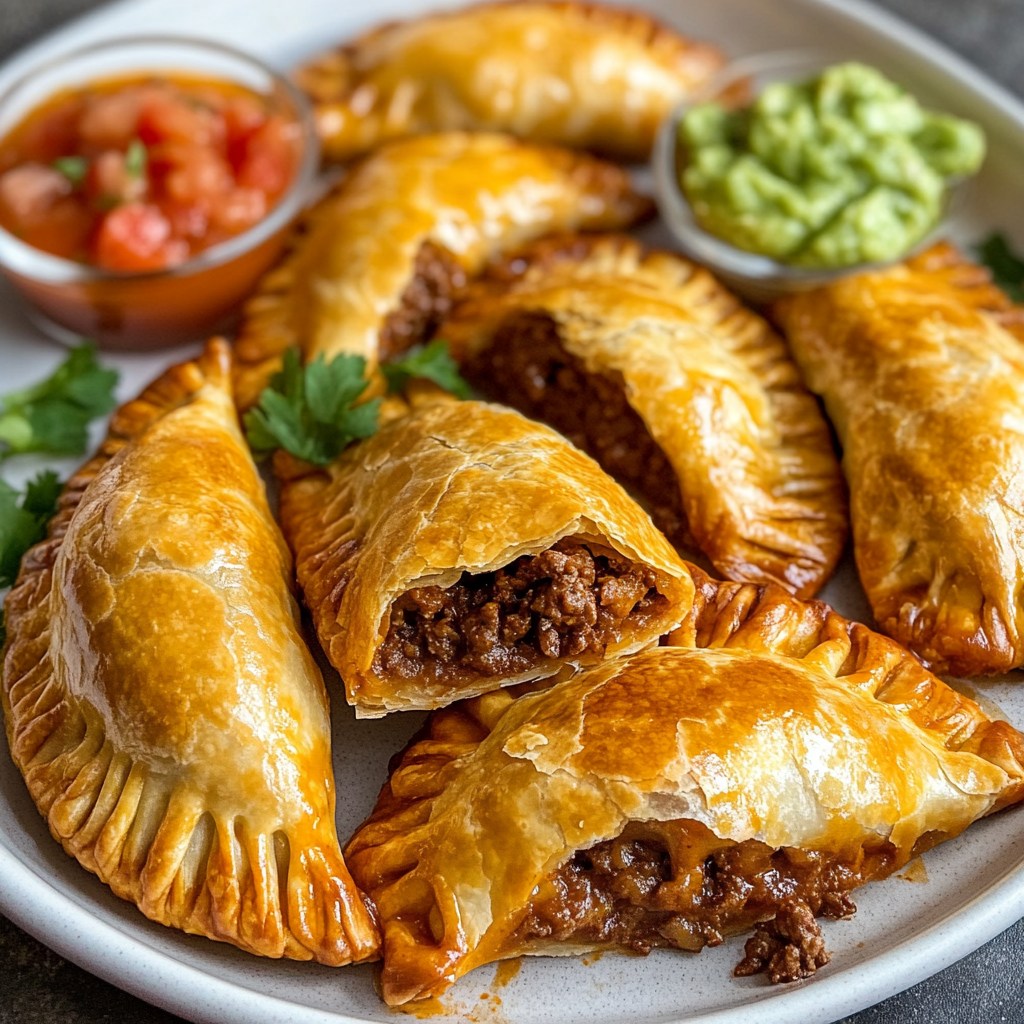 empanadas maison avec viande hachée et fromage fondu