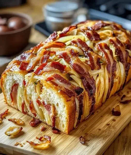 Pain aux Lardons et Oignons Maison