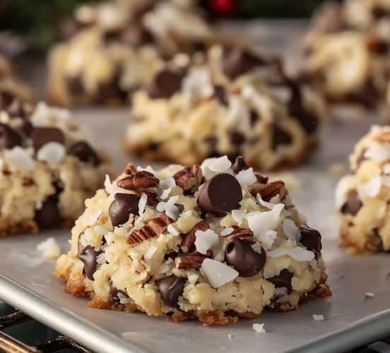 Biscuits De Noël Noix De Pécan Et Noix De Coco, dorés et appétissants