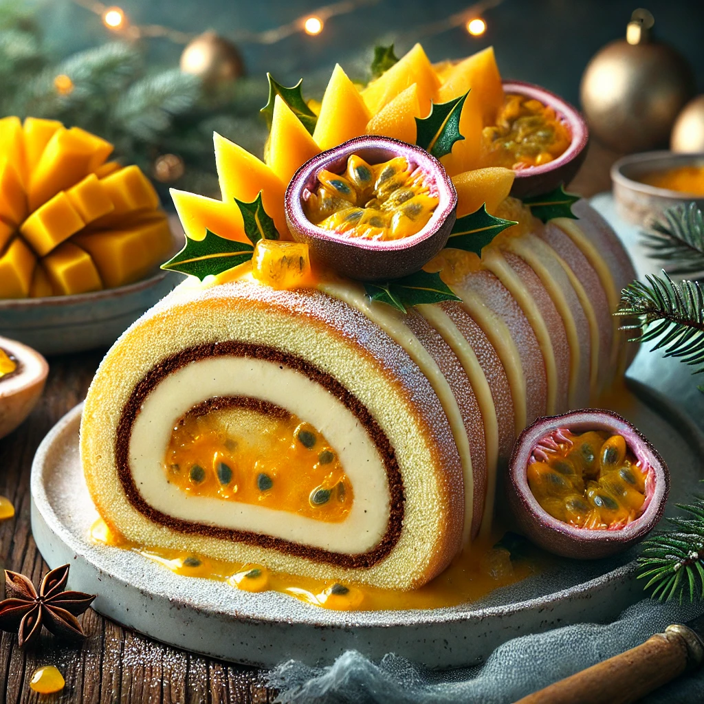 Bûche de Noël Exotique Mangue-Passion