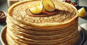 Crêpes dorées servies avec garnitures sucrées et salées.