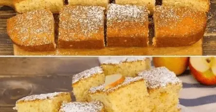 Carrés de cake aux pommes mixés