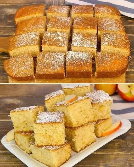 Carrés de cake aux pommes mixés