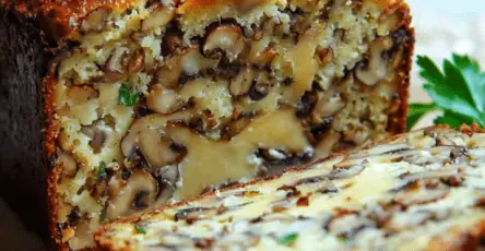 Cake aux Champignons, Comté, Noisettes & Persil Plat prêt à être servi