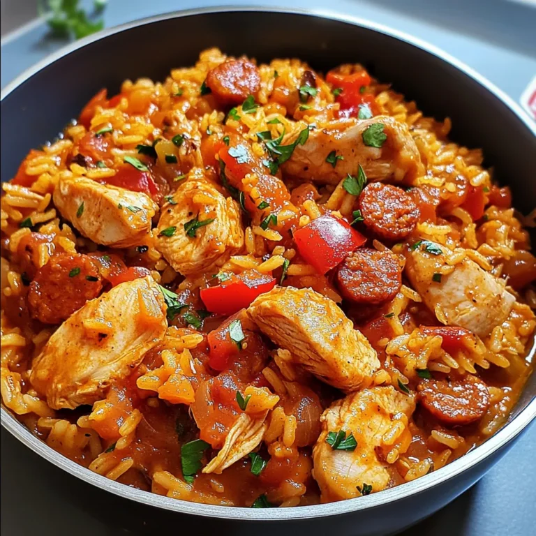 Jambalaya Créole Savoureuse servie dans une cocotte garnie de persil frais