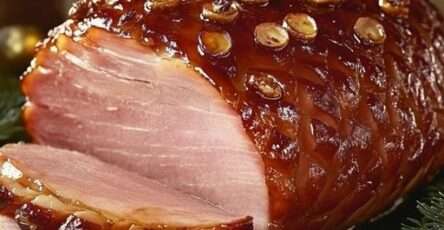 Jambon de Noël rôti, glacé au miel et parfumé aux épices