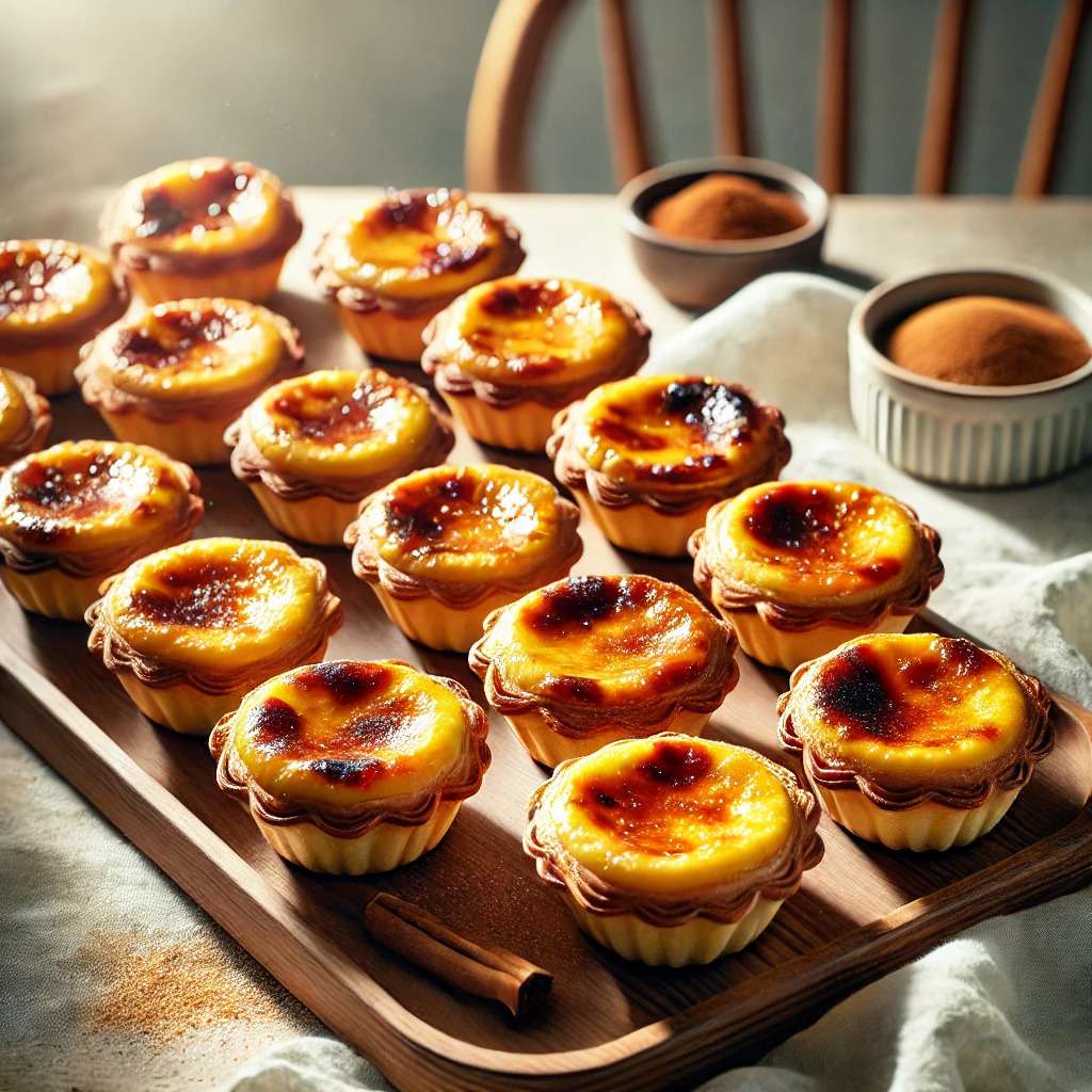 Pastéis de nata dorés et croustillants fraîchement sortis du four