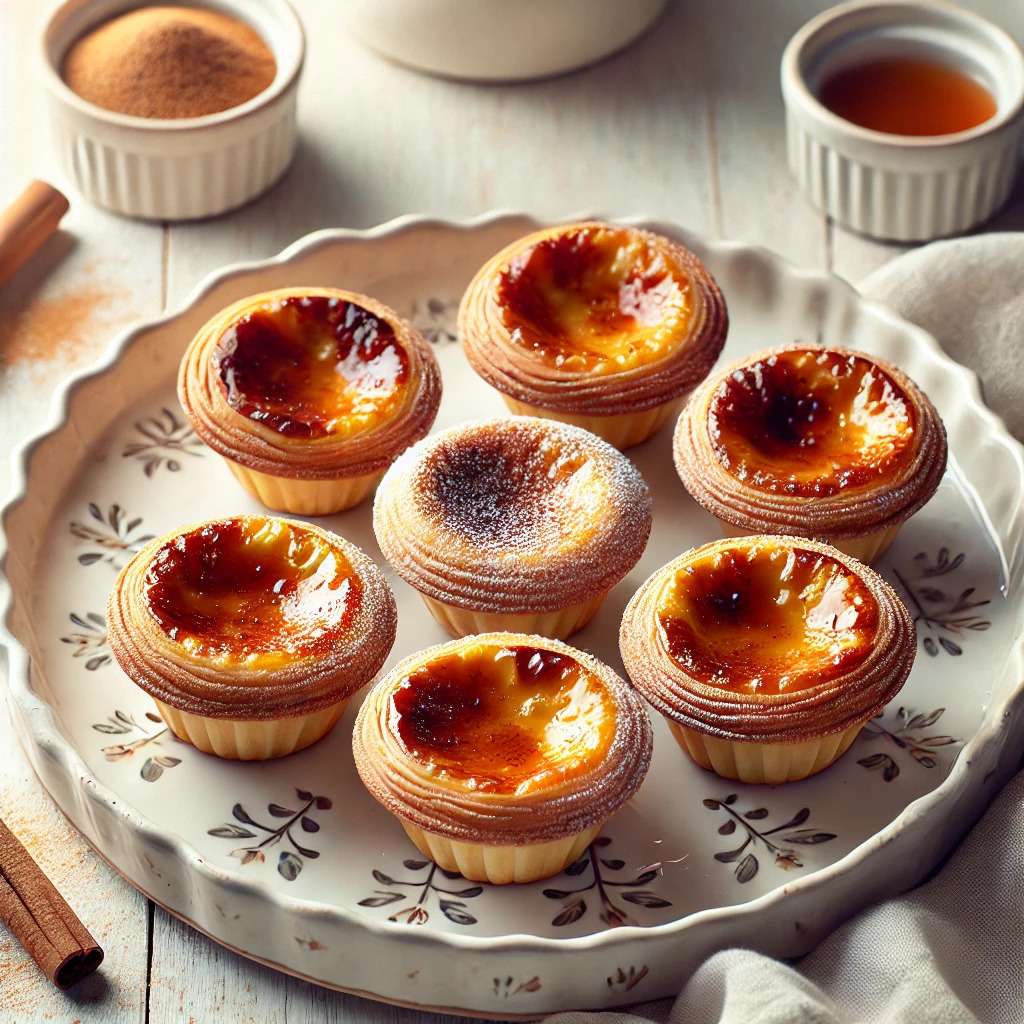 Pastéis de nata dorés et croustillants fraîchement sortis du four