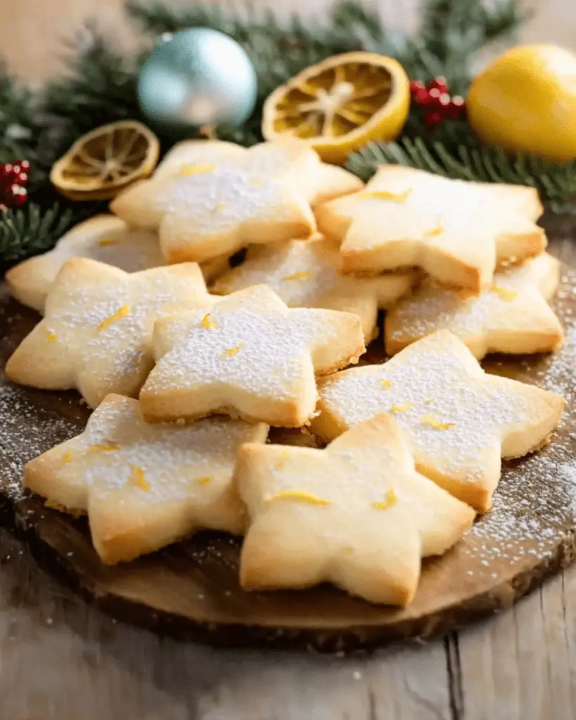 Biscuits citronnés magiques pour Noël avec une présentation festive