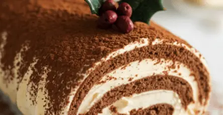 Bûche tiramisu onctueuse avec cacao et mascarpone