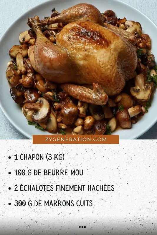 Recette de chapon aux marrons et champignons