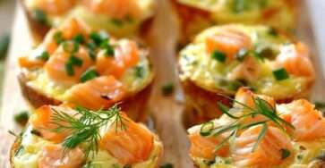 Mini Quiches aux Poireaux et Saumon Fumé