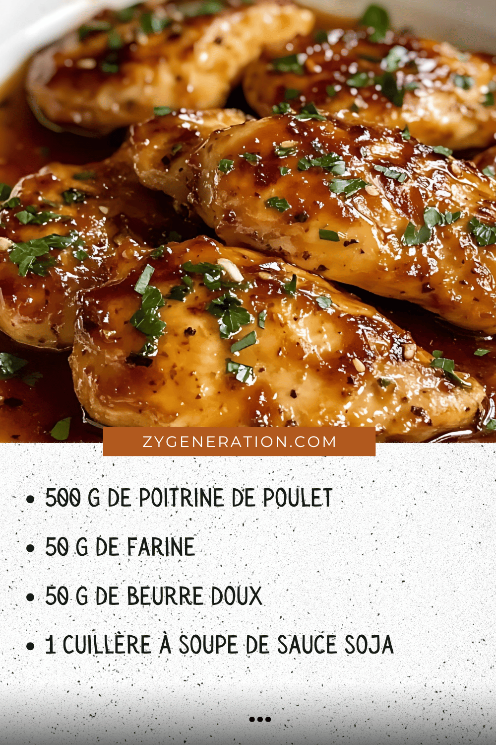 Recette de poitrine de poulet au miel et à l’ail – ZYGeneration Recettes