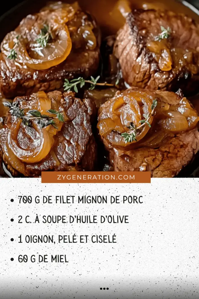 Filet Mignon au Miel, aux Oignons et au Gingembre avec riz pilaf et légumes grillés