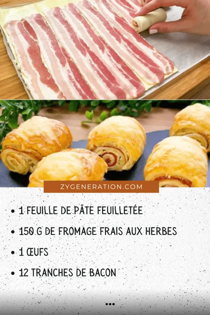 Des feuilletés dorés et croustillants garnis de fromage fondu et de bacon, présentés sur une assiette élégante.