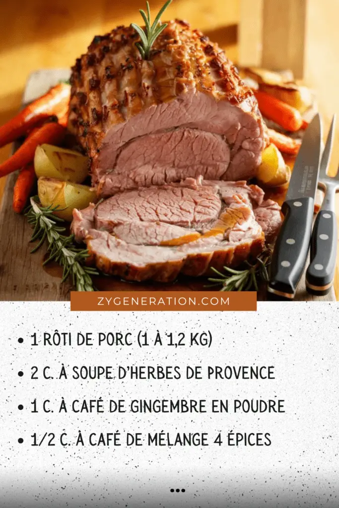 Rôti de porc moelleux aux herbes et épices