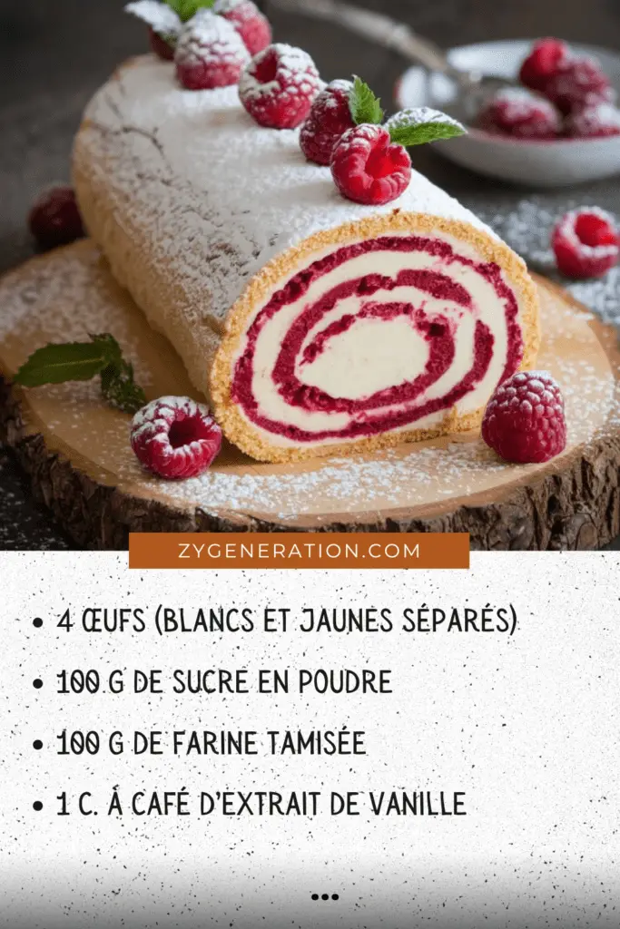 Bûche au mascarpone et framboises