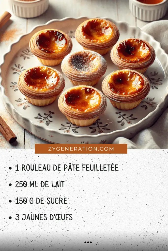 Pastéis de nata dorés et croustillants fraîchement sortis du four