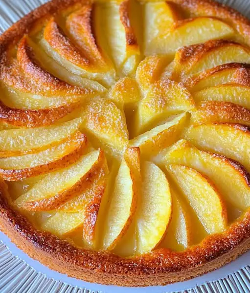 Gâteau aux pommes et mascarpone maison fraîchement préparé