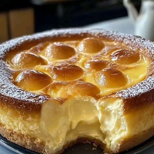 Gâteau crémeux aux 3 yaourts avec une texture dorée et moelleuse