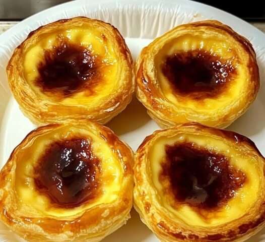 Pastéis de nata dorés et croustillants avec une garniture onctueuse