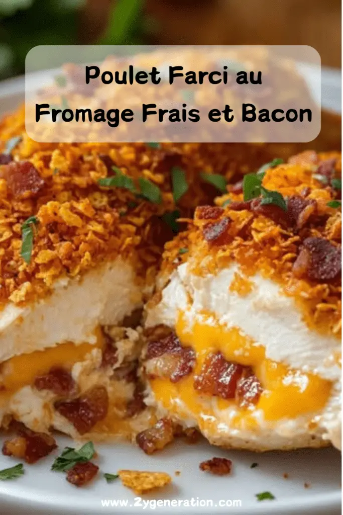 Poulet farci au fromage frais et bacon avec une croûte croustillante de Doritos