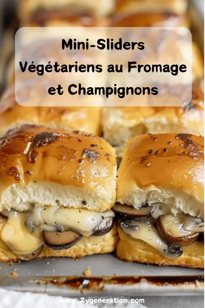 Plateau de mini-sliders végétariens au fromage et champignons, garnis de beurre et de parmesan