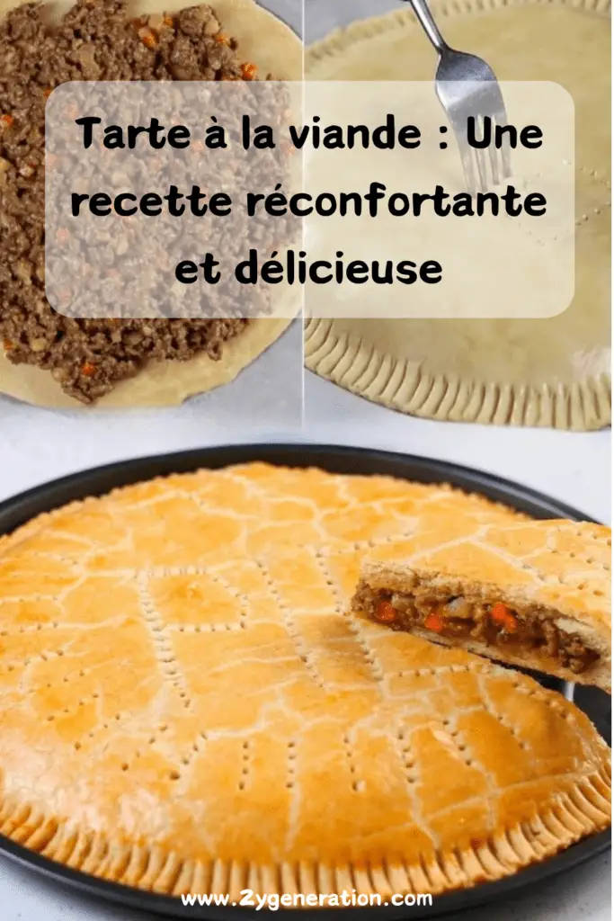  Une tarte à la viande dorée et appétissante, servie avec une salade verte.

