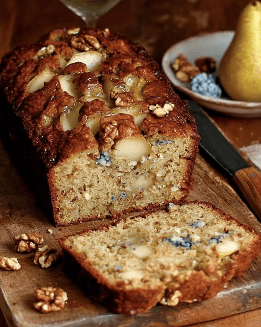 Cake noix, roquefort et poire moelleux et savoureux