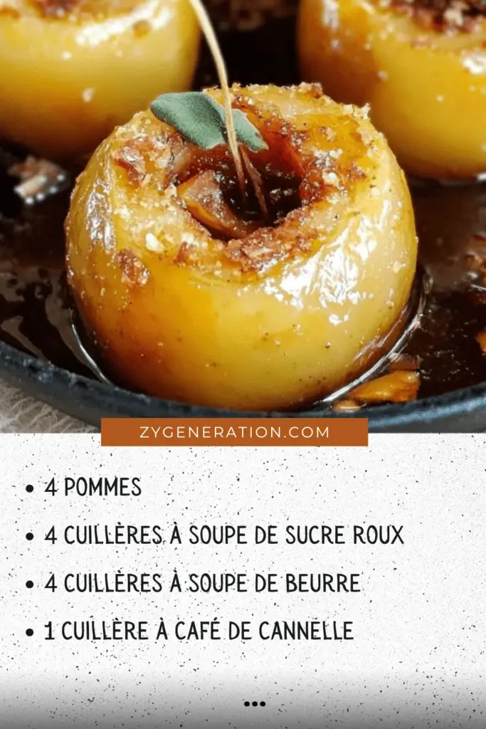 Pommes au four à l'ancienne, caramélisées avec une garniture de sucre roux et raisins secs