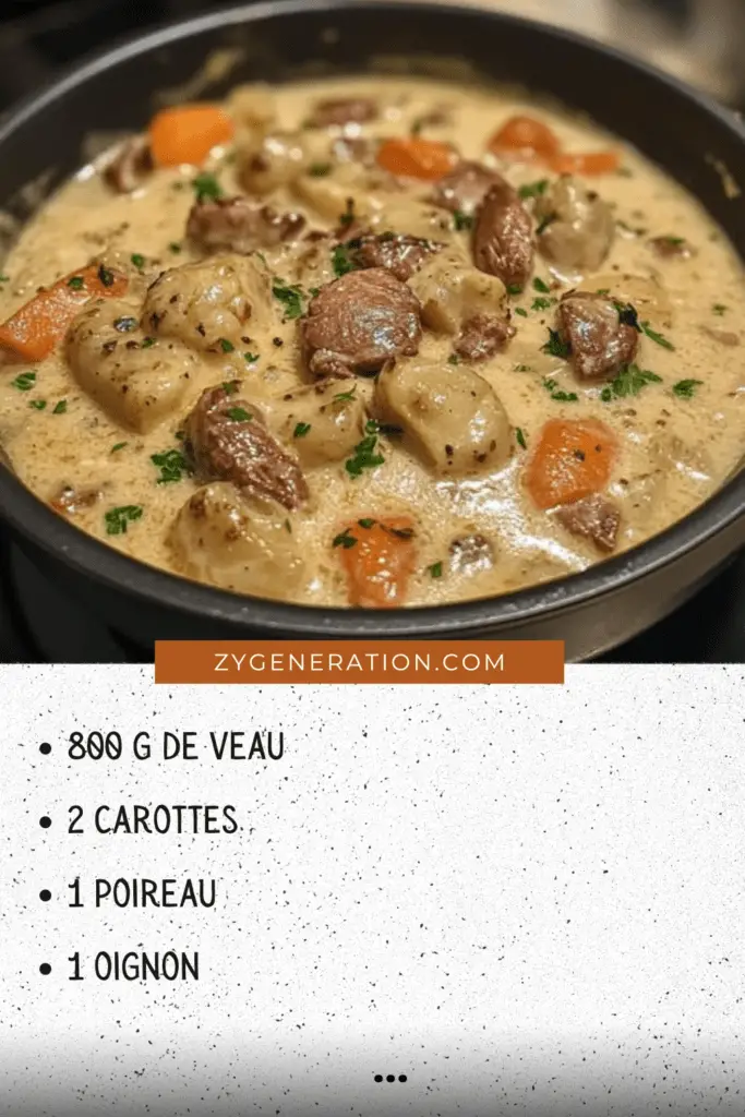 Blanquette de veau maison servie avec du riz et des herbes fraîches