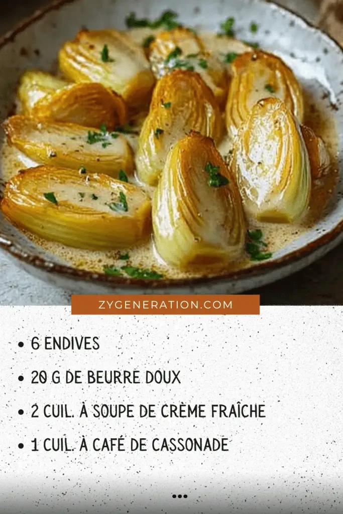 Plat d’endives à la crème avec sauce onctueuse et muscade fraîchement râpée