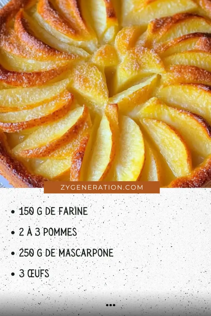 Gâteau aux pommes et mascarpone maison fraîchement préparé