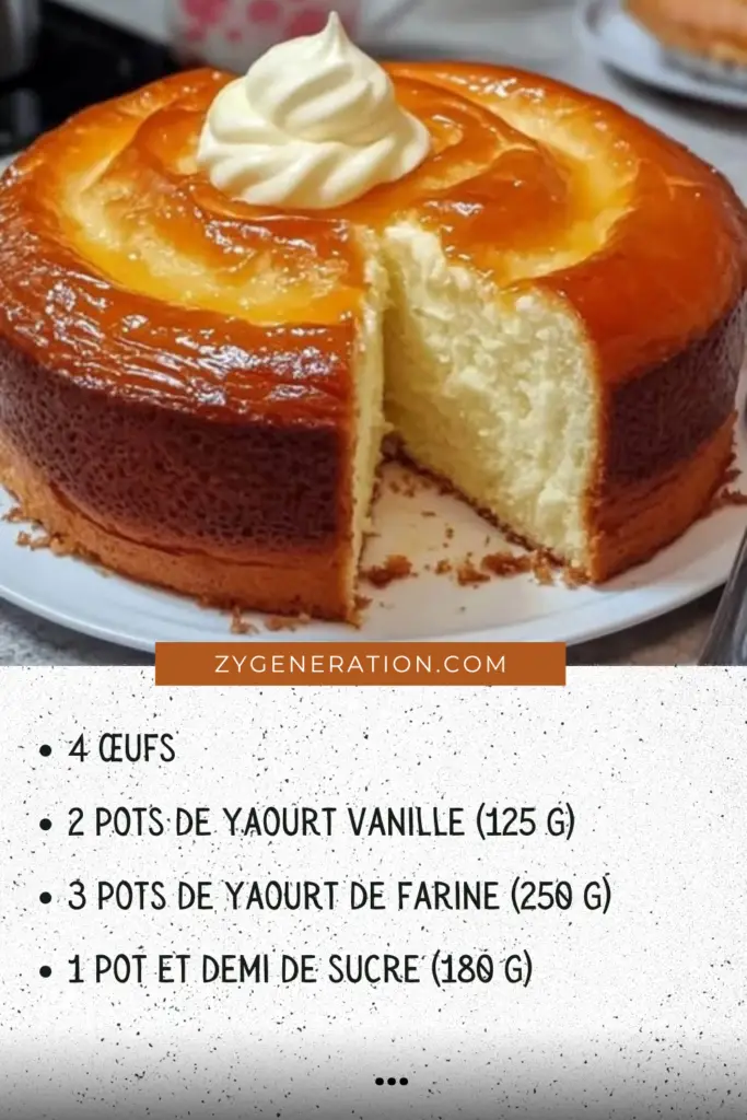 Gâteau au yaourt extra moelleux, doré et aérien