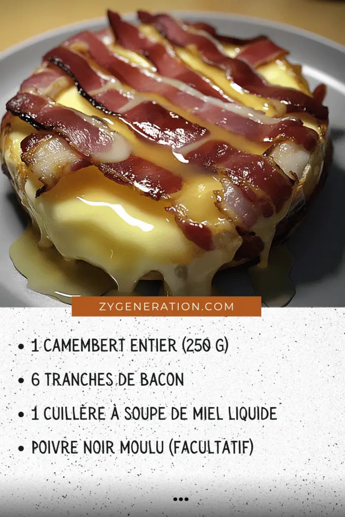 Camembert enrobé de bacon doré et croustillant, servi avec du pain frais