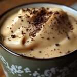 verrine de mousse café veloutée au mascarpone avec copeaux de chocolat