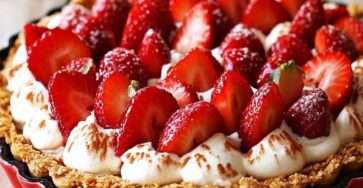 tarte fraises mascarpone maison avec crème chantilly et fruits frais