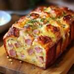 cake salé au jambon et Boursin tranché