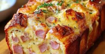 cake salé au jambon et Boursin tranché