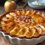 part de namandier aux pommes doré et saupoudré de sucre glace
