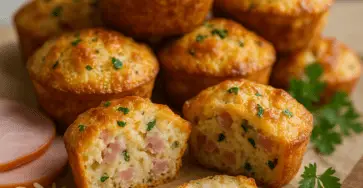 muffins salés au jambon et fromage sortis du four