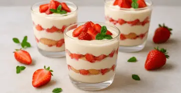 tiramisu à la fraise en verrine printanière
