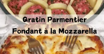 gratin parmentier fondant mozzarella servi chaud dans un plat familial