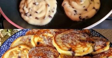 gâteau au yaourt et pépites de chocolat cuit à la poêle sans four