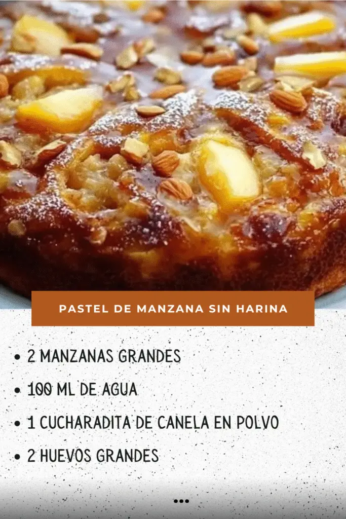Receta pastel de manzana sin harina casero y saludable