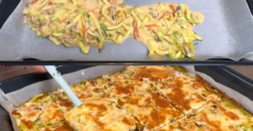 gratin de courgettes aux légumes et fromage doré au four