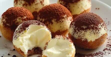 Truffes café roulées dans le cacao, prêtes à être servies sur une assiette
