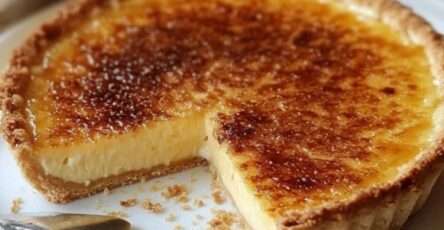 tarte crème brûlée maison avec croûte caramélisée dorée