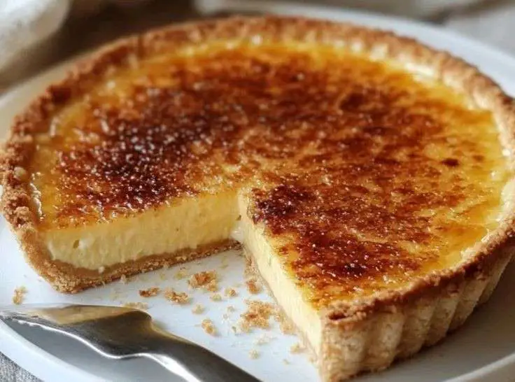 tarte crème brûlée maison avec croûte caramélisée dorée